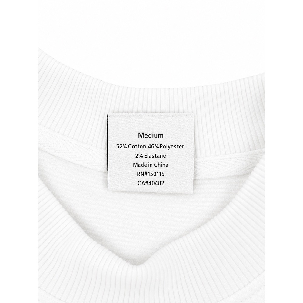 Varley Goulding White Ribbed Side Zip Sweatshirt Pullover Size M Mock Neck Luxe - Picture 7 of 9
